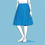 blue pleated skirt image